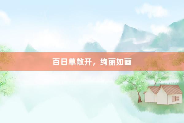 百日草敞开，绚丽如画
